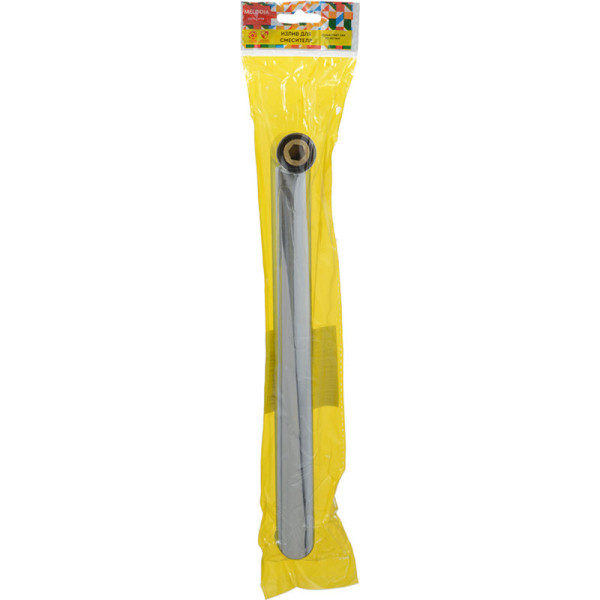 Излив Melodia для смесителя для ванны плоский L-образный с аэратором 25см (MKP20706P)