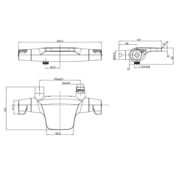 Смеситель для ванны и душа Esko Mikros хром (T5054) Смеситель для ванны и душа Esko Mikros хром (T5054)