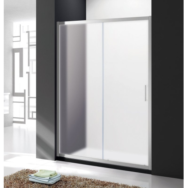 Душевая перегородка Cezares Molveno 120x195 стекло рифленое, профиль хром (MOLVENO-BF-1-120-P-Cr)