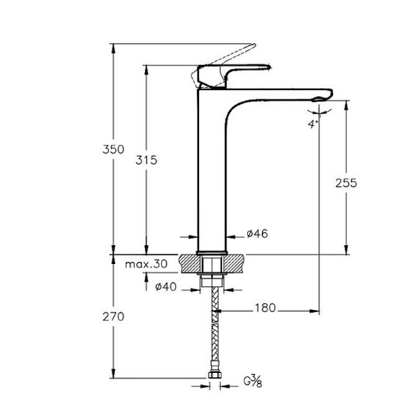 Смеситель для раковины Vitra Root Round матовый черный (A4270736EXP)