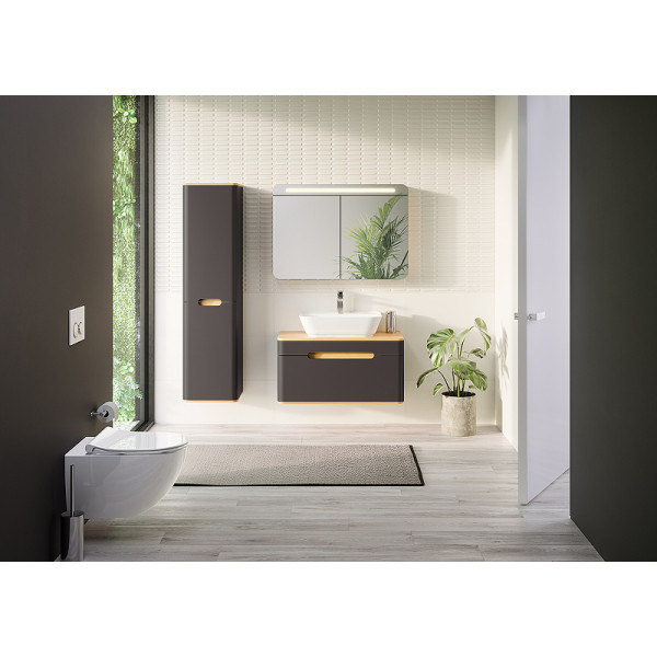 Пенал подвесной Vitra Sentо 40 см с корзиной для белья, матовый антрацит, левосторонний (60856) Пенал подвесной Vitra Sentо 40 см с корзиной для белья, матовый антрацит, левосторонний (60856)