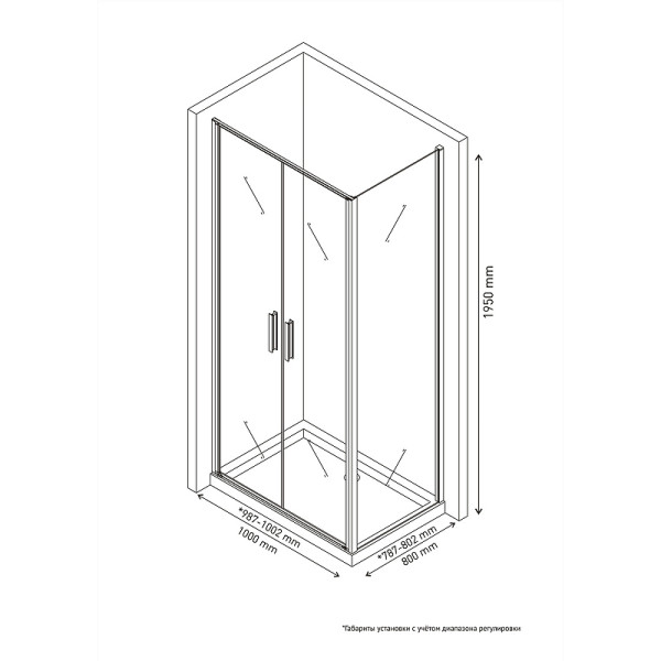 Душевой уголок Berges Legos LS-3 100х80 стекло прозрачное, профиль хром (61048) Душевой уголок Berges Legos LS-3 100х80 стекло прозрачное, профиль хром (61048)