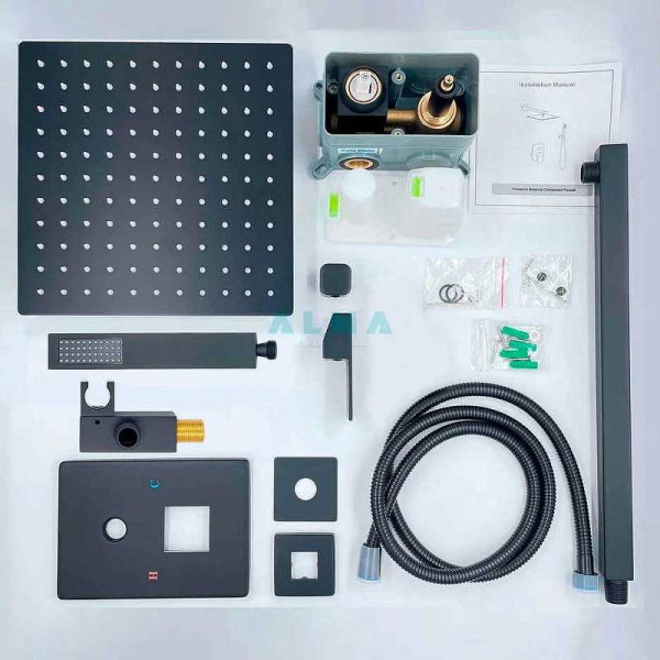 Душевая система ALMAes Leine черная матовая (TVZ-0810)