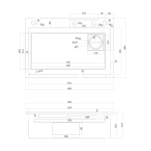 Мойка для кухни Abber Wasser Kreis 460x210 сатин (AF2194SP)