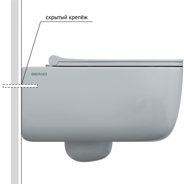 Комплект инсталляция с унитазом Berges Novum525 c с кнопкой O5 черная Soft Touch, унитаз EGO XL Rimless, сиденье Okus Slim SO (043303)