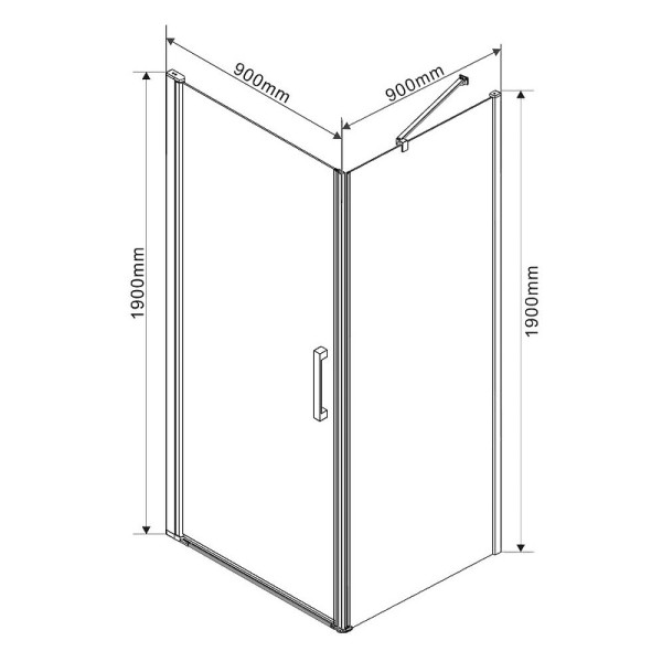 Душевой уголок Vincea Orta 900х900х1900 стекло шиншилла, профиль хром (VSR-1O9090CH-L)