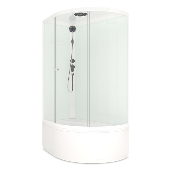 Кабина душевая Melodia Classica 120х80 высокий поддон Left, стекло матовое, профиль белый (MB01014) Кабина душевая Melodia Classica 120х80 высокий поддон Left, стекло матовое, профиль белый (MB01014)