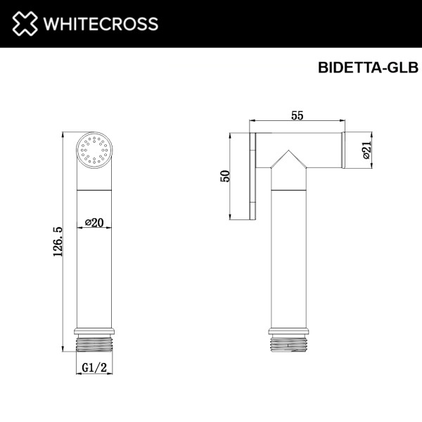 Лейка для биде Whitecross BIDETTA-GLB брашированное золото (BIDETTA-GLB)