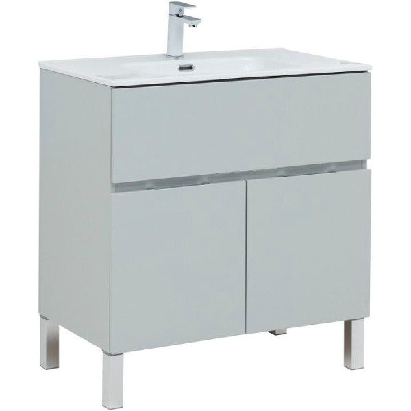 Тумба напольная Aquanet Алвита New 80 1 ящик, 2 дверцы, серый (00277552) Тумба напольная Aquanet Алвита New 80 1 ящик, 2 дверцы, серый (00277552)