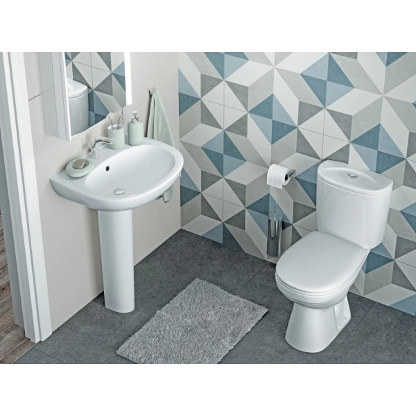 Унитаз-компакт Santek Анимо арматура эконом: 1-реж. с сиденьем полипропилен белый (1WH110032)