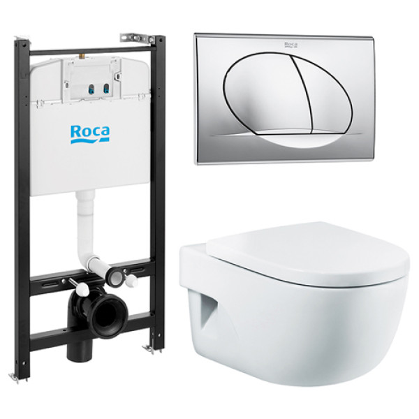 Комплект инсталляция с унитазом Roca Meridian 893104110 с клавишей смыва хром