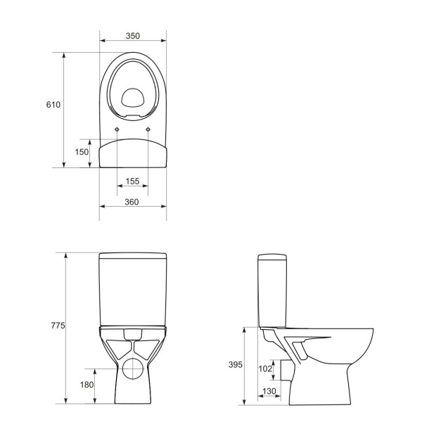 Унитаз-компакт Cersanit Parva New Clean On 610х360х775 с сиденьем soft-close (S-KO-PA011-3/6-COn-DL-w) Унитаз-компакт Cersanit Parva New Clean On 610х360х775 с сиденьем soft-close (S-KO-PA011-3/6-COn-DL-w)