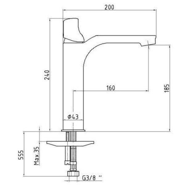Смеситель для раковины E.C.A. Myra хром (102108983HEX) Смеситель для раковины E.C.A. Myra хром (102108983HEX)