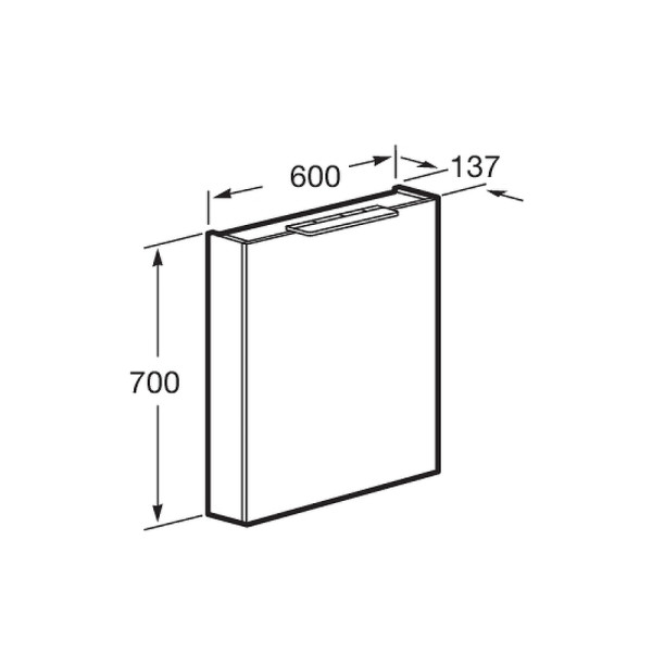 Шкаф зеркальный Roca Oleta 600x13,7x70 капучино (857645515)