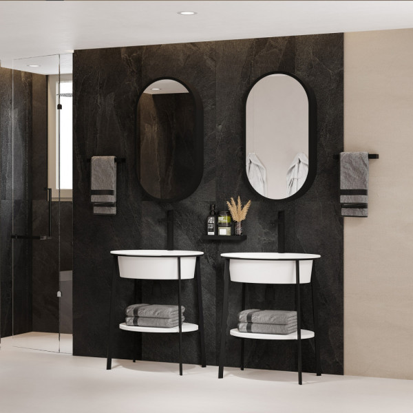 Раковина с консолью Аbber Bequem 50x50x83 белая матовая (AC2131MW)