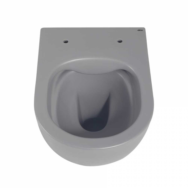 Унитаз подвесной Abber Bequem безободковый, серый матовый (AC1101MG)