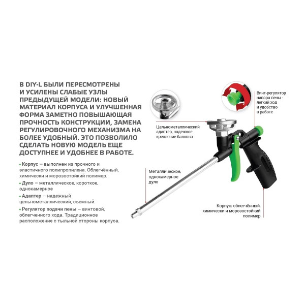 Пистолет для монтажной пены Fomeron DIY-L (590131)