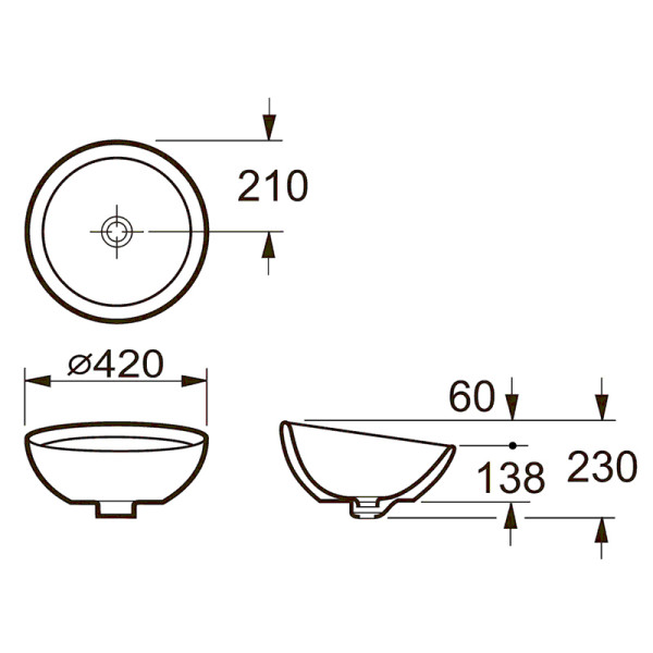 Раковина накладная Roca Bol 42x42 белая (7327876000)
