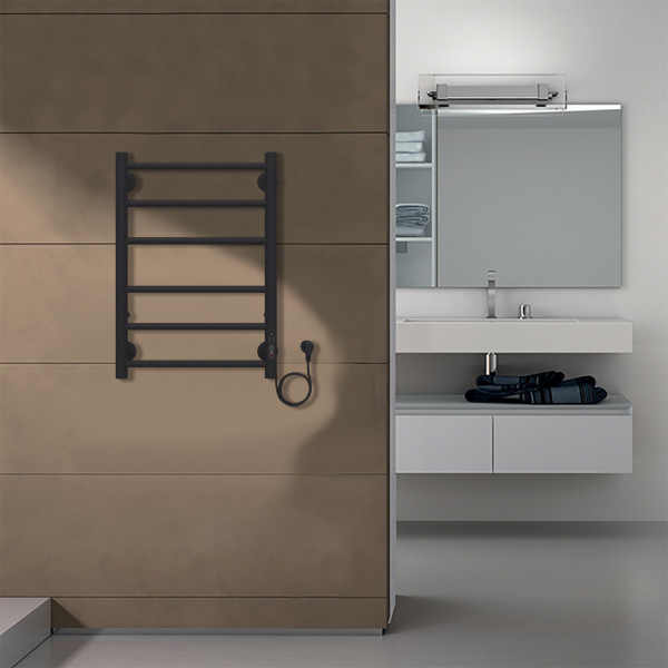 Полотенцесушитель электрический Azario Parma 400x600 черный Полотенцесушитель электрический Azario Parma 400x600 черный