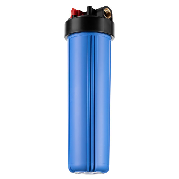 Фильтр колбовый Гейзер 1" 20BB с латунными вставками (клапан сброса давления, синий, для холодной воды) (50785) Фильтр колбовый Гейзер 1" 20BB с латунными вставками (клапан сброса давления, синий, для холодной воды) (50785)