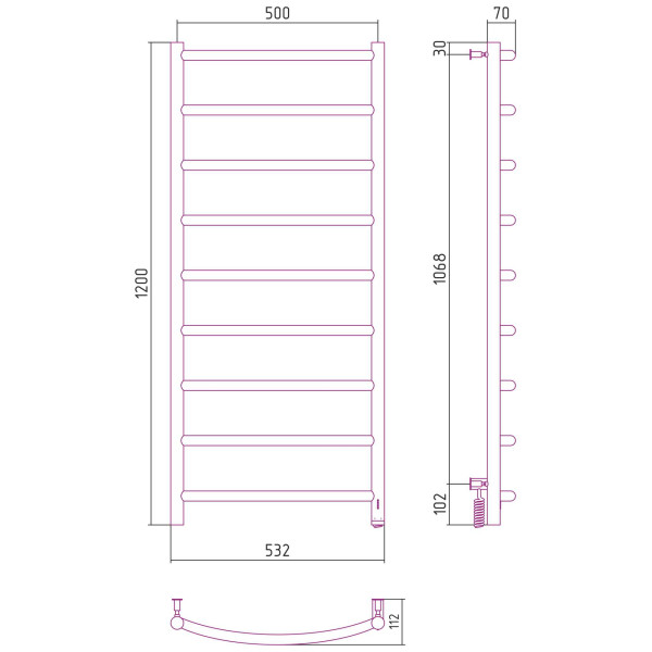 Полотенцесушитель электрический Сунержа Галант 4.0 1200x500 МЭМ правый, хром (00-0831-1250) Полотенцесушитель электрический Сунержа Галант 4.0 1200x500 МЭМ правый, хром (00-0831-1250)