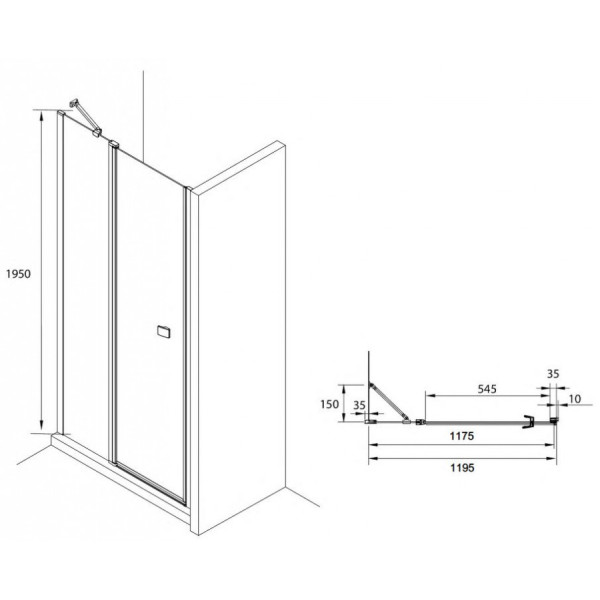 Душевая дверь Roca Capital 120x195 стекло прозрачное, профиль хром (AM4612012M)