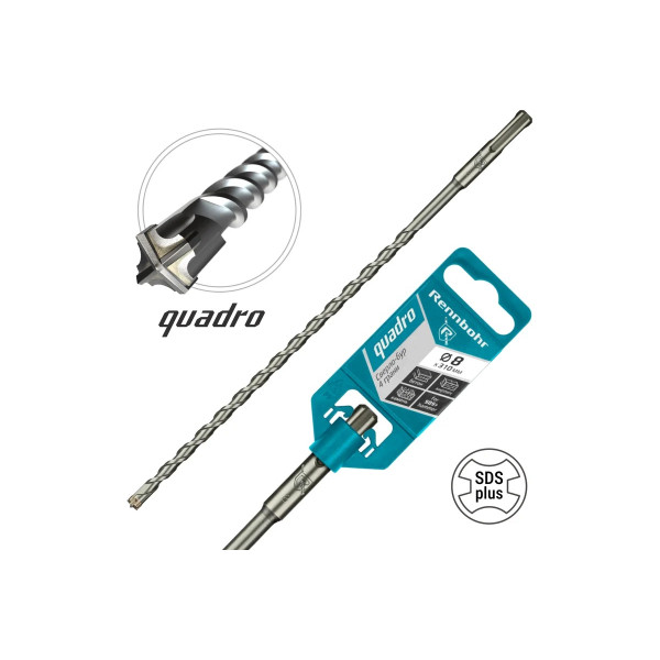 Бур для перфоратора SDS+ 8х310 мм. Rennbohr Quadro (4 грани) (510831)