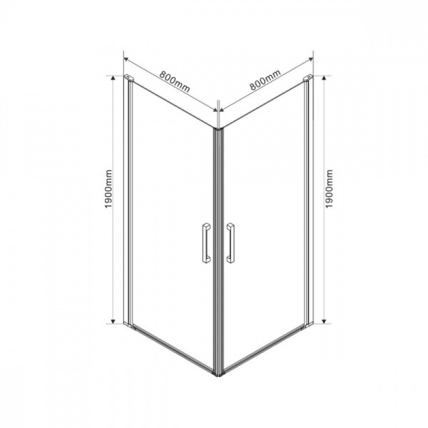 Душевой уголок Vincea Orta VSS-1O 800х800х1900 стекло прозрачное, профиль хром (VSS-1O8080CL)