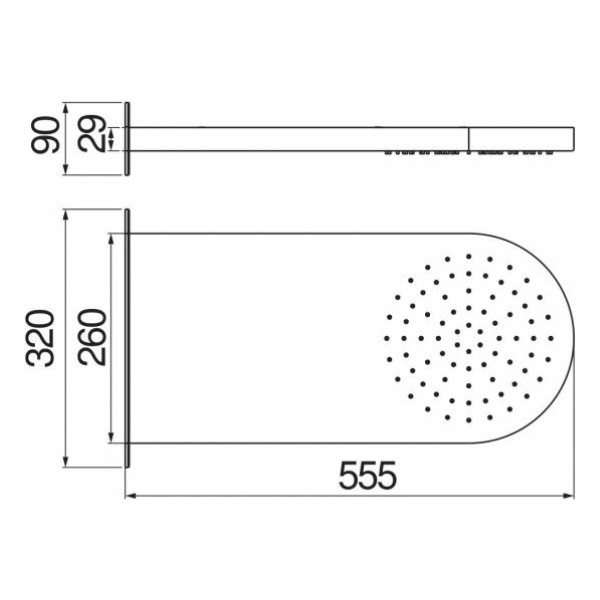 Верхний душ Nobili 55x26 см хром (AD139/127CR)