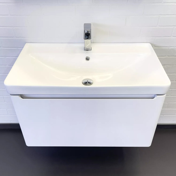 Тумба подвесная с раковиной Comforty Арзамас 800x475x480 белый матовый (00-00017177)