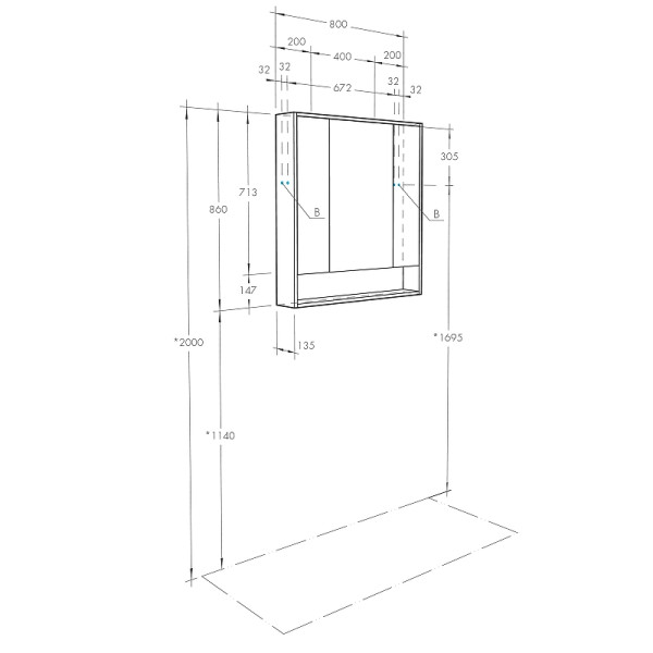 Шкаф зеркальный Aquaton Рико 80 Белый/Ясень фабрик (1A215302RIB90)