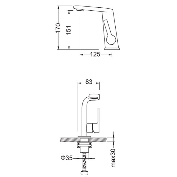 Смеситель для раковины Zeegres Z.MONZA (41003001) Смеситель для раковины Zeegres Z.MONZA (41003001)