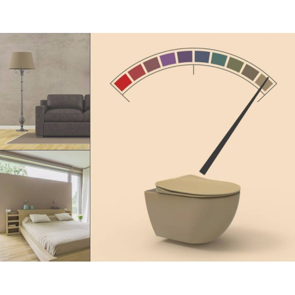 Унитаз подвесной с биде Creavit Free 35,5x51x35 капучино (FE320-00CM00E-0000)