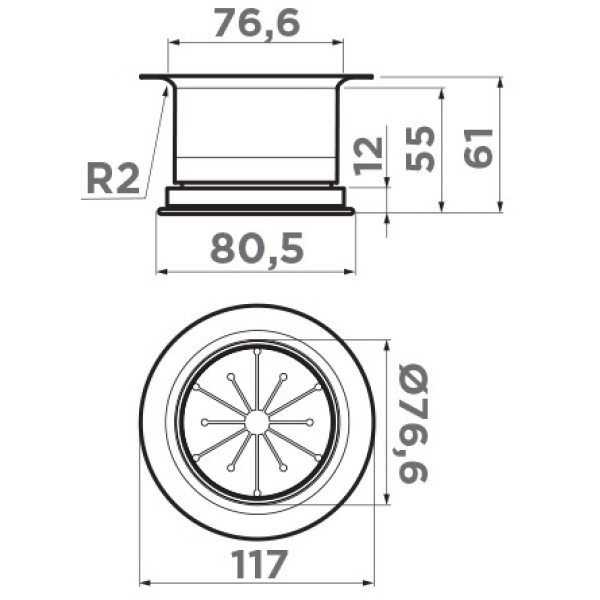 Сменная горловина для измельчителя Omoikiri NAGARE NA-04-GB графит (4956820)