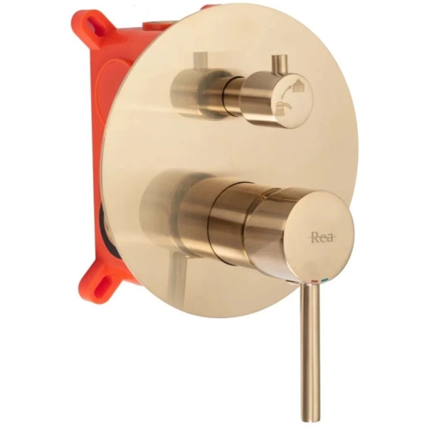 Душевая система для ванны с верхним душем Rea Lungo + Box Gold mat (REA-P6609)