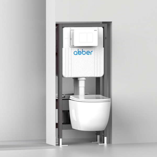 Инсталляция двойная самонесущая Abber для двух подвесных унитазов (AC0106)