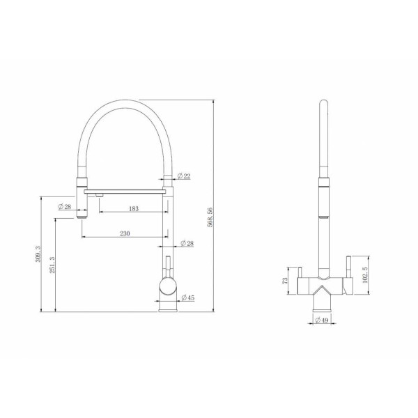 Смеситель для кухни Abber Wasser Kreis черный матовый (AF81141B)