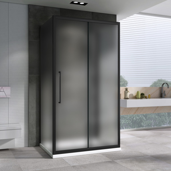 Душевой уголок Abber Schwarzer Diamant 90x90x195 стекло матовое, профиль черный (AG30100BMH-S90BM-S90BM) Душевой уголок Abber Schwarzer Diamant 90x90x195 стекло матовое, профиль черный (AG30100BMH-S90BM-S90BM)