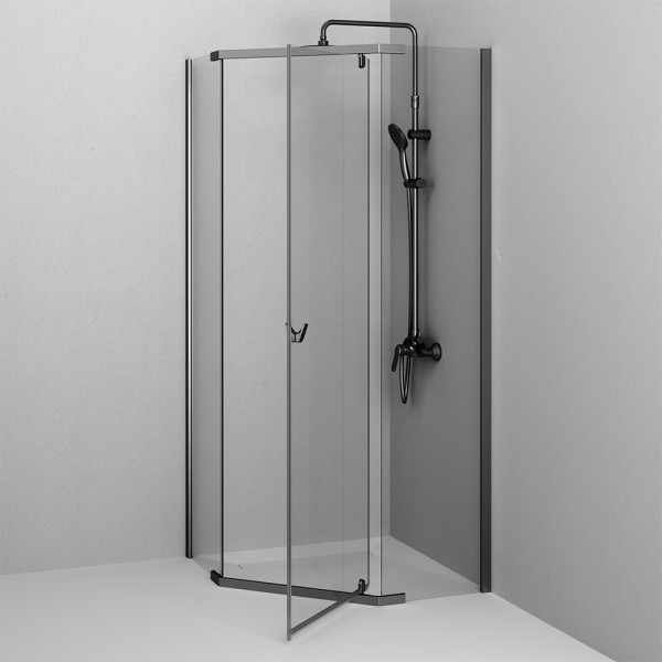 Душевой уголок AM.PM Sunny 88x88x195 стекло прозрачное, профиль черный матовый (W87G-405-9090-BT)