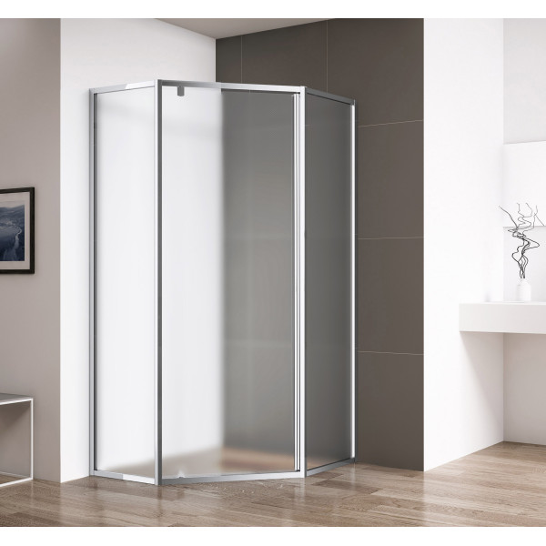 Душевой уголок Cezares ECO 100x100x195 стекло матовое, профиль хром (ECO-O-P-1-100-P-Cr)