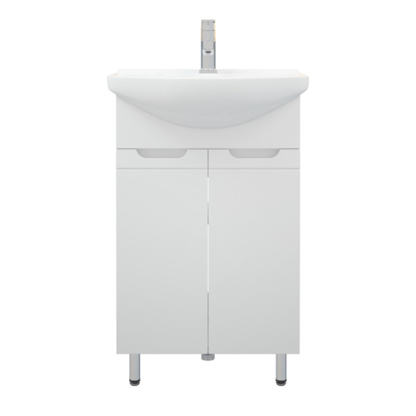 Тумба напольная Melodia Омега 55 (Элеганс 55) 2 двери белая (MFR80002WT)