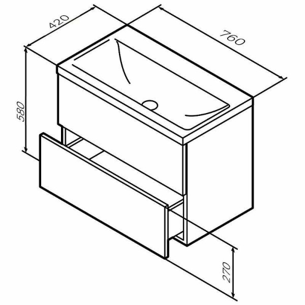 Тумба подвесная AM.PM GEM 75 (M90FHX07522GM)