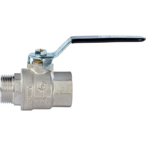 Кран 1" ВН шаровый Stout (черная ручка, полнопроходной) SVB-0003-000025