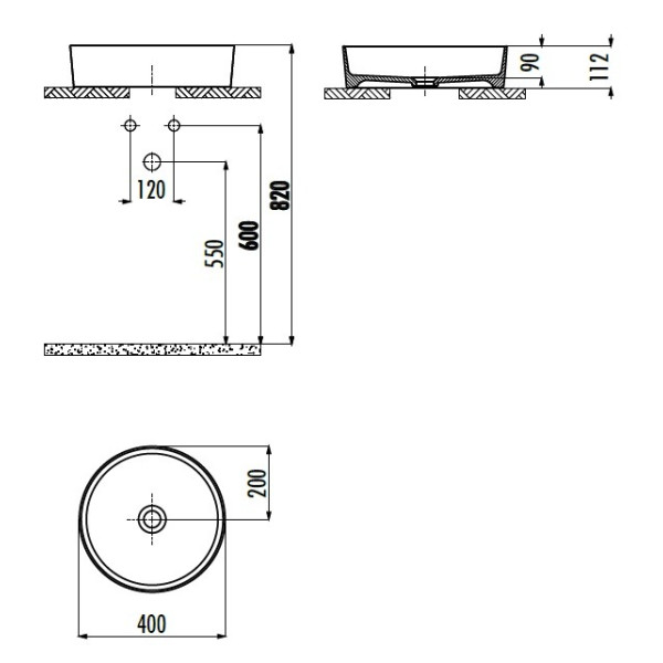 Раковина накладная Creavit Loop 45x45 зеленый (LP145-00MT00E-0000)