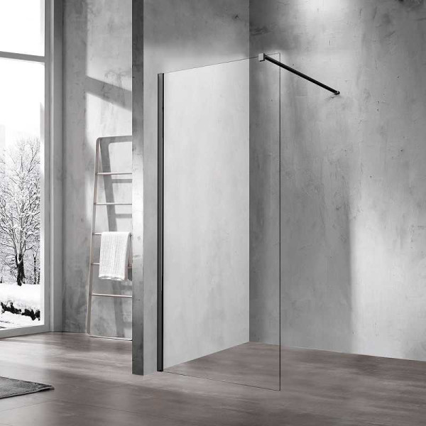 Душевая перегородка Vincea Walk-In 1000х2000 стекло прозрачное, профиль черный (VSW-1H100CLB)