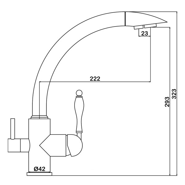 Смеситель для кухни Swedbe Selene Plus с каналом для фильтрованной воды бронза (8043)