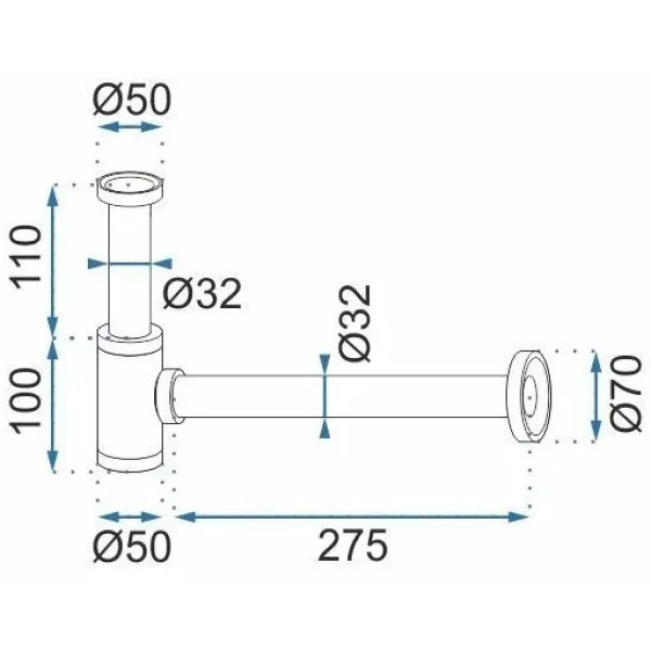Сифон для раковины клапан клик-клак REA Nikel Никель (REA-A4400)