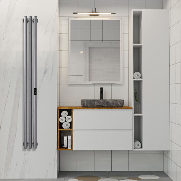 Полотенцесушитель электрический Indigo Style 3 1200x130 унив.подкл.RxL, Graphite Metallic (LSE120-13GFMRt)