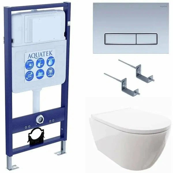 Комплект инсталляция с унитазом Aquatek Поларисс сиденьем Standard INS-0000012+унитаз Поларис AQ0700-00 с сиденьем soft-close+ крепеж KKI-0000002 +кла Комплект инсталляция с унитазом Aquatek Поларисс сиденьем Standard INS-0000012+унитаз Поларис AQ0700-00 с сиденьем soft-close+ крепеж KKI-0000002 +кла