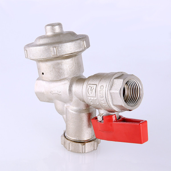 Кран 1/2" ВВ шаровый со встроенным фильтром и редуктором давления Valtec КФРД (красная ручка) VT.300.N.04 Кран 1/2" ВВ шаровый со встроенным фильтром и редуктором давления Valtec КФРД (красная ручка) VT.300.N.04